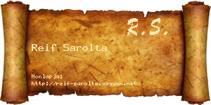 Reif Sarolta névjegykártya